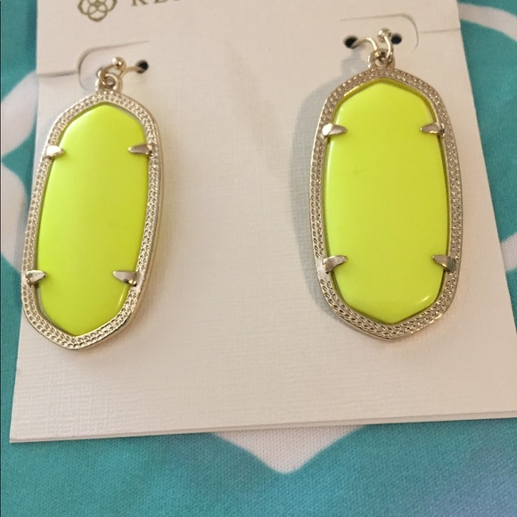 Kendra Scott Neon Yellow Elle Earrings - Picture 2 of 6